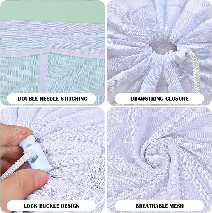 2 Pack Large Mesh Laundry Bag, Heavy Duty Laundry Bags - Image 3