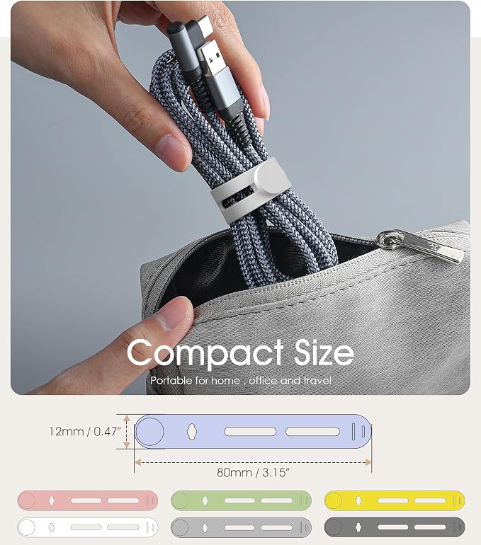 35Pcs Nearockle Reusable Cable Ties, Adjustable Silicone Cord Organizer Small - Image 2