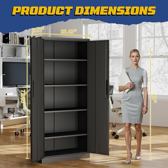 Metal Garage Storage Cabinet, Home Office, Office Cabinet - Image 2