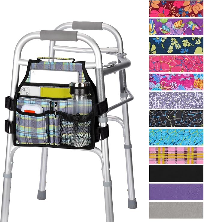 supregear Side Walker Bag, Walker Accessories Bag w/Cup Holder, Folding Walker by SupreGear