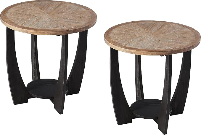 COZAYH Set of 2 Rustic Farmhouse End Tables by COZAYH