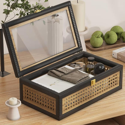 Rattan Decorative Box, Boho Display Boxes - Image 5