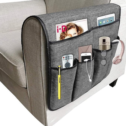 IPENNY Cotton Linen Sofa Couch Remote Control Holder Chair Armrest Caddy Pocket - Image 2