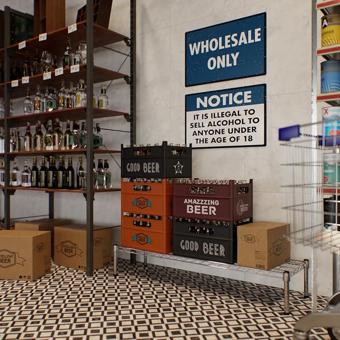 14" Deep x 48" Wide x 8" Height 1-Tier Wire Shelving Kit | NSF Commercial - Image 2