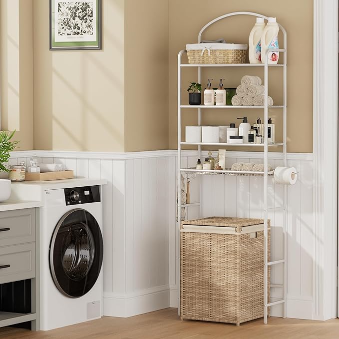 4-Tier Over The Toilet Storage, Bathroom Organizer | Space-Saving, Metal Shelf - Image 7