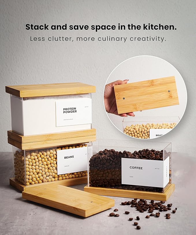 APT 1101 Bamboo Food Dispenser | Kitchen Organizers and Storage | Airtight - Image 2