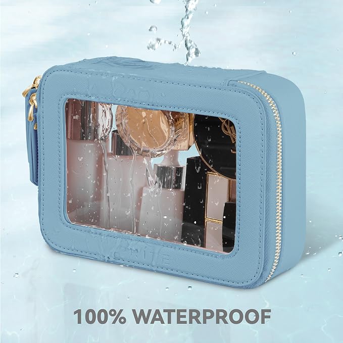 Prite Clear Makeup Bag Cosmetic Organizer Case Waterproof Travel Toiletry Bag - Image 5