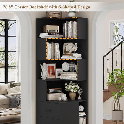 FACBOTALL 76.8” Corner Bookshelf - Image 5