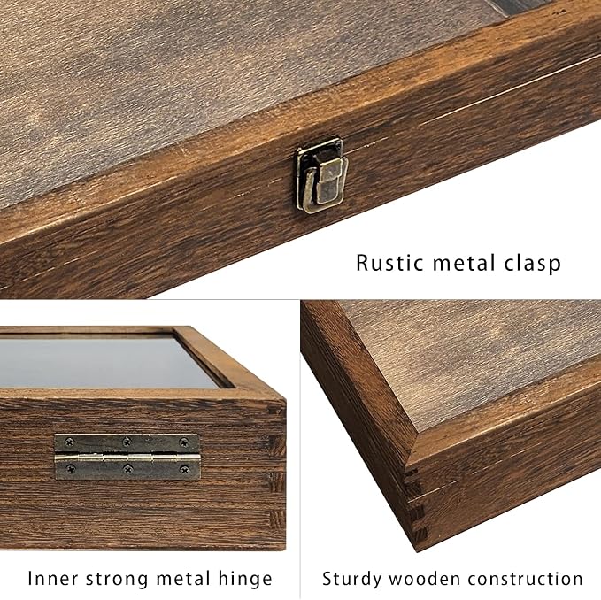 MOOCA Glass Top Wooden Jewelry Display Case - Image 6