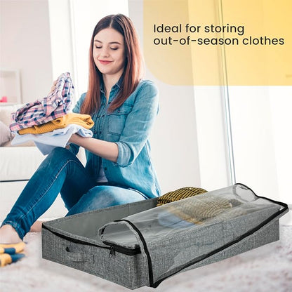 Gray Low Profile Under Bed Storage Containers 5 inches high, 33.8"x 17.7"x 5.1" - Image 5