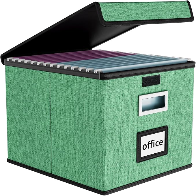 File Organizer Box with Lids, Collapsible File Folder Organizer | File Box with by Huolewa