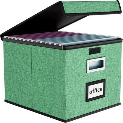 File Organizer Box with Lids, Collapsible File Folder Organizer | File Box with by Huolewa