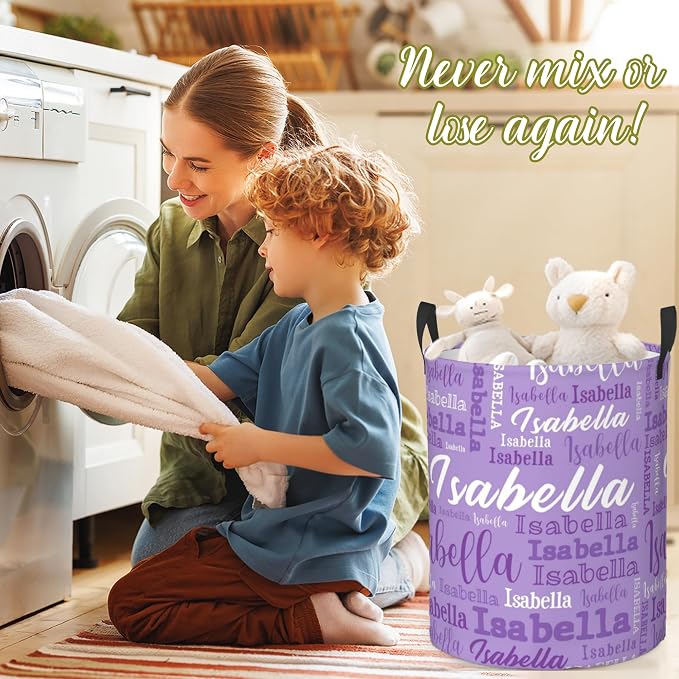 Custom Name Laundry Hamper, Personalized Laundry Baskets - Image 7