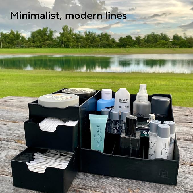 Uncluttered Designs Large Black Vanity Organizer - Image 4