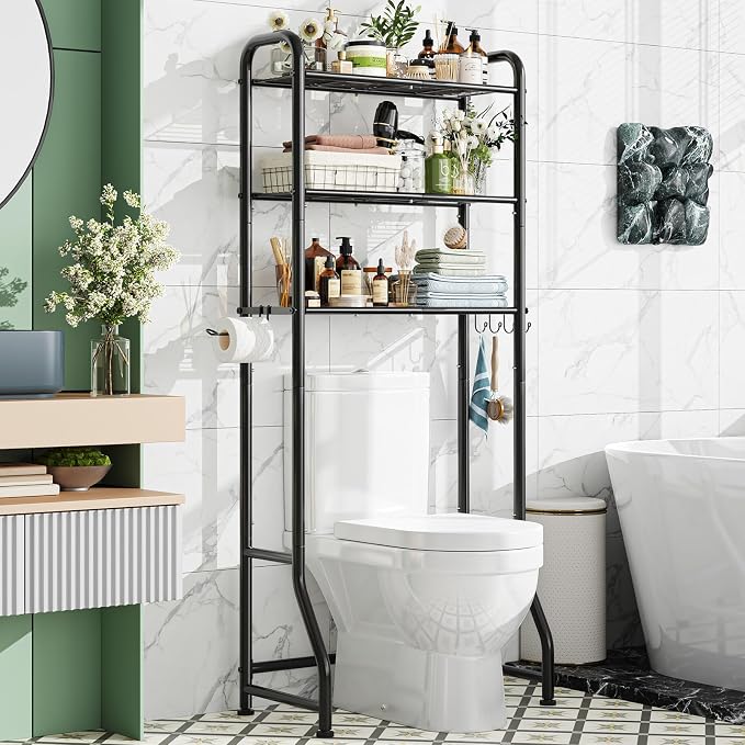 Simple Trending Over The Toilet Storage Rack, Metal 3 Tier Bathroom Organizer by SimpleTrending