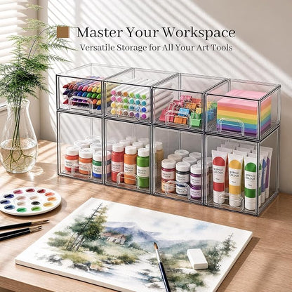 Clear Stackable Storage Drawers, Baby Bottle Organizer, Easily-Access Makeup - Image 7
