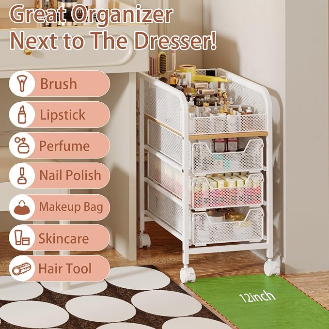 Rolling Makeup Cart Organizer - Image 7