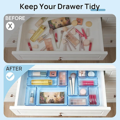 Vtopmart 25 PCS Plastic Drawer Organizers Set, 4-Size Versatile Bathroom and - Image 3