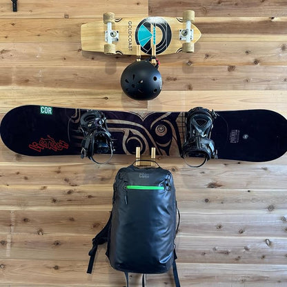 COR Surf Skateboard and Snowboard Wall Mount | Bamboo Skateboard Rack - Image 5
