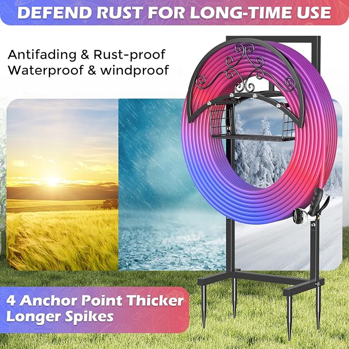 OLV Garden Hose Holder, Freestanding Water Hose Holder Stand - Image 6