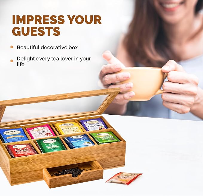 Bamboo Tea Bag Organizer Box - Image 8