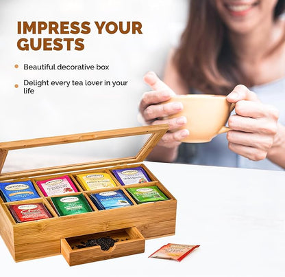 Bamboo Tea Bag Organizer Box - Image 8