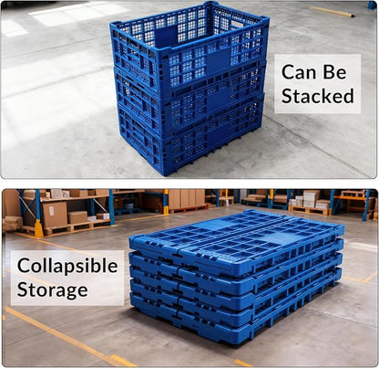Collapsible Storage Crates, 52 Liter Heavy Duty Foldable Plastic Crates - Image 7