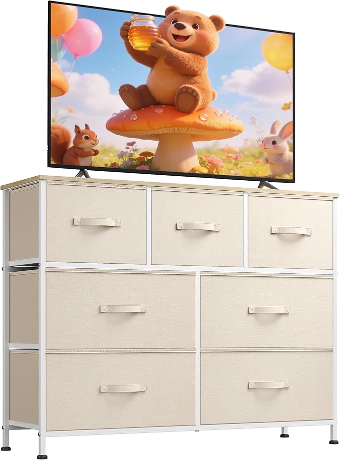 WLIVE 7 Drawer Dresser TV Stand, Entertainment Center, Media Console Table by WLIVE