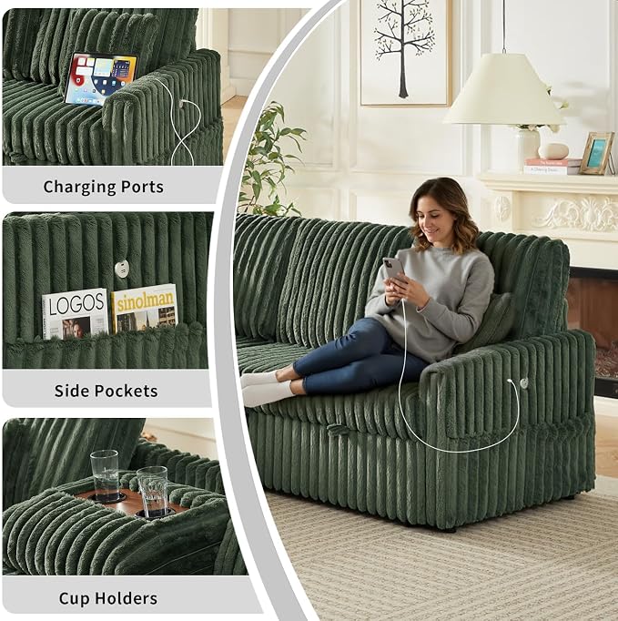 KCGKCG Sleeper Sofa Bed, 81” Pull Out Couch Bed - Image 5