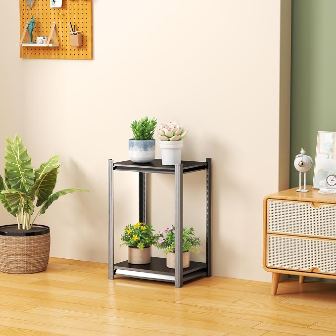 2-Tier Storage Shelves, 1200 Lbs Metal Shelving Unit, Double-Layer Columns - Image 3