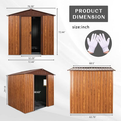 Outdoor Metal Storage Shed Window Ventilation Foundation Frame Waterproof - Image 9