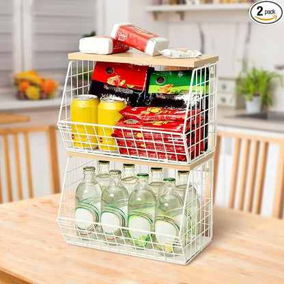 Mefirt Fruit Basket, 2-Tier Fruit Bowl by Mefirt