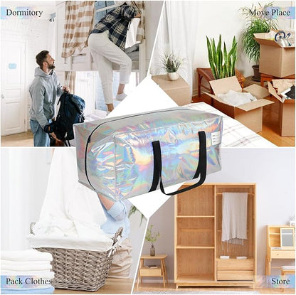 4 Pack Heavy Duty Moving Bags Extra Large Waterproof Foldable Clothing Storage - Image 5