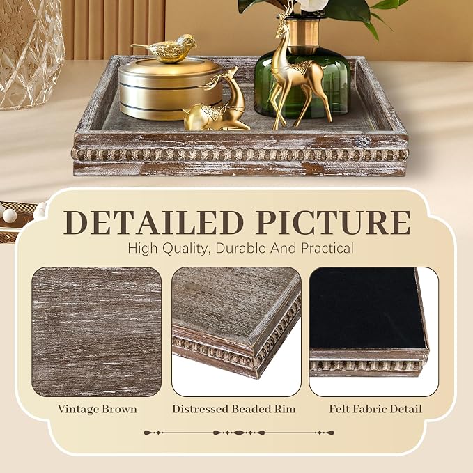Wooden Decorative Tray, Small Serving Tray - Image 6