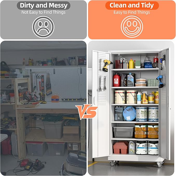 Aobabo 71" H×32" W×16" D Metal Storage Cabinet - Image 8