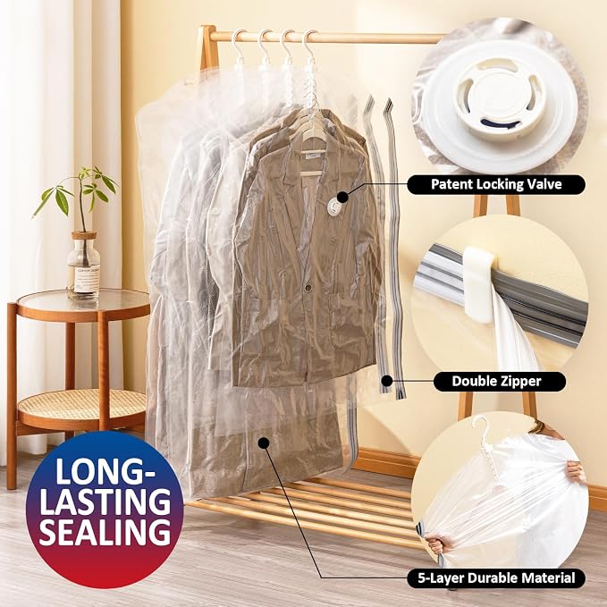 Hanging Vacuum Storage Bags, 4 Pack Hanging Storage Bags - Image 3