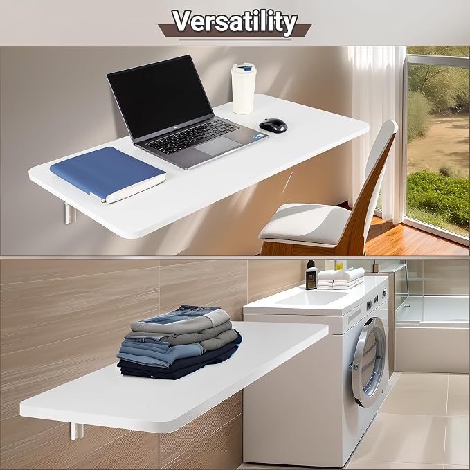 Wall Mounted Folding Table 39.4”L x 19.7”W, Laundry Folding Table - Image 8