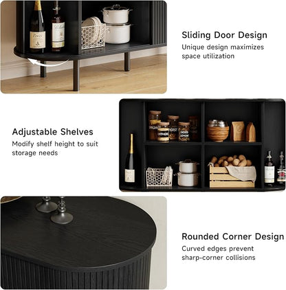 Buffet Sideboard Cabinet with Storage, Modern Accent Coffee Bar Console Table - Image 5