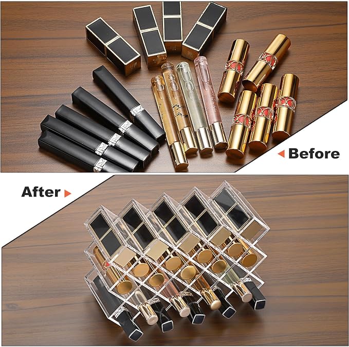 ELLDOO Rollerball Perfume Organizer, 23 Spaces Clear Acrylic Perfume Storage - Image 6
