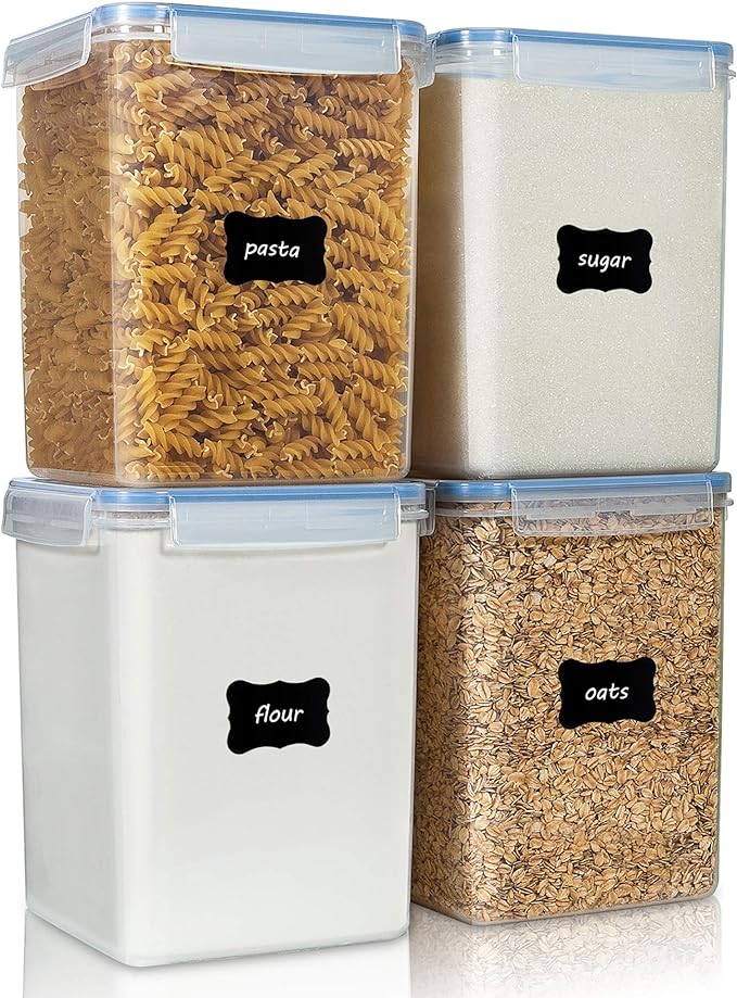 Vtopmart Large Food Storage Containers 5.2L / 175oz, 4 Pieces BPA Free Plastic by Vtopmart