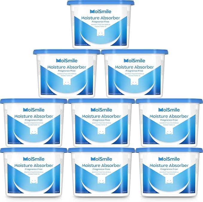 Moisture Absorbers 9 Pack, Fragrance-Free Closet Dehumidifier by MoistureAbsorbers