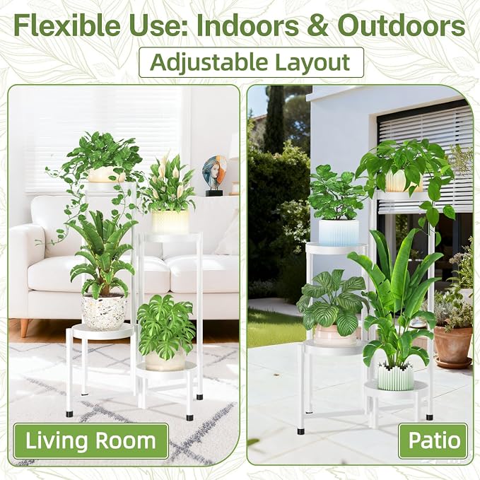 iDavosic.ly Plant Stand Indoor Outdoor, 4 Tier Corner Metal Flower Display - Image 6