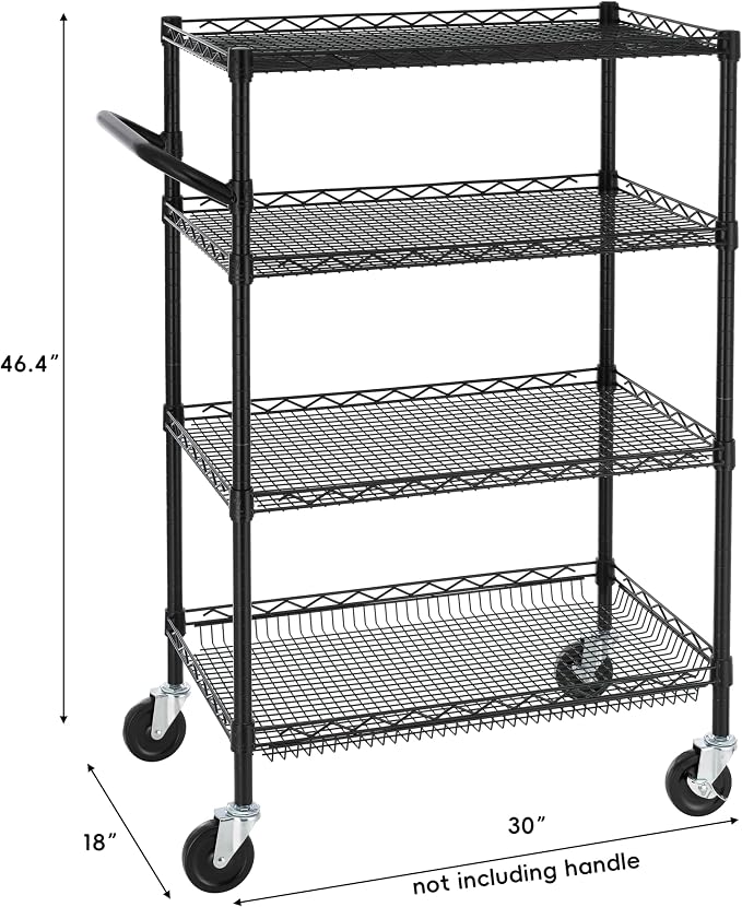 Finnhomy 4 Tier Heavy Duty Commercial Grade Rolling Cart - Image 3