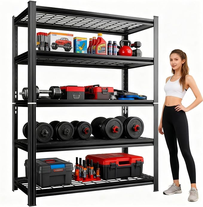 47''W Wire Garage Metal Shelving, 3000 Lbs Heavy-Duty Garage Storage Shelves by Beaunatixx