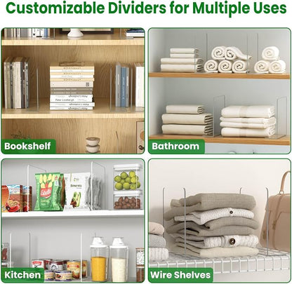 Shelf Dividers for Closet Organization: 4 Pack 10" Tall X 8.4" Deep Acrylic - Image 5