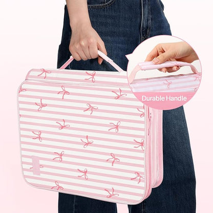 SUNEE Zippered Binder Bag with Handle, 2-Inch 3-Ring O-Ring, 500-Sheet Capacity - Image 7