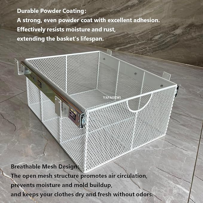 Pull Out Closet Drawer for Clothes | Sliding Wire Basket for Wardrobe Cabinets - Image 3