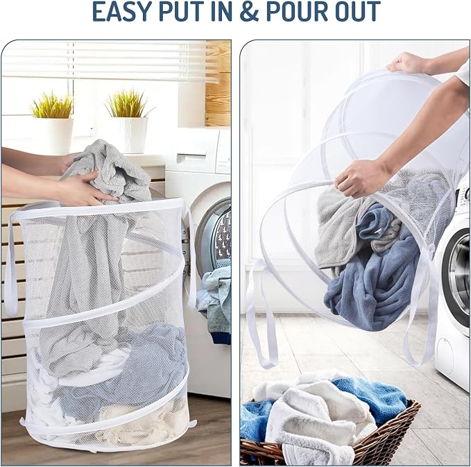 Seiritex Mesh Popup Laundry Hamper 115L Collapsible Laundry Basket Extra Large - Image 6