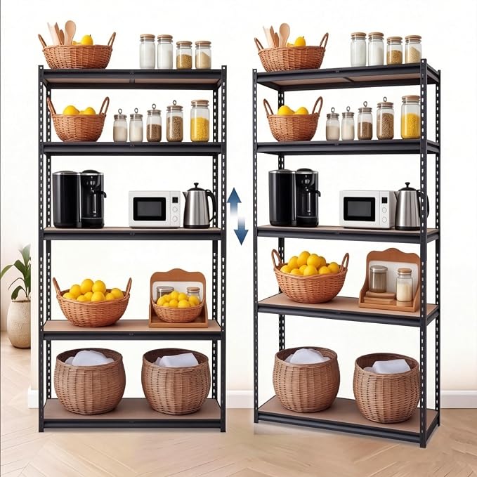 Heavy Duty Garage Storage Shelves, 5-Tier Metal Adjustable Shelving Unit - Image 9