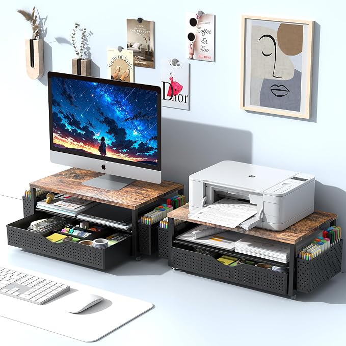 Spacrea Desk Organizer and Accessories, Computer Monitor Stand Riser - Image 7